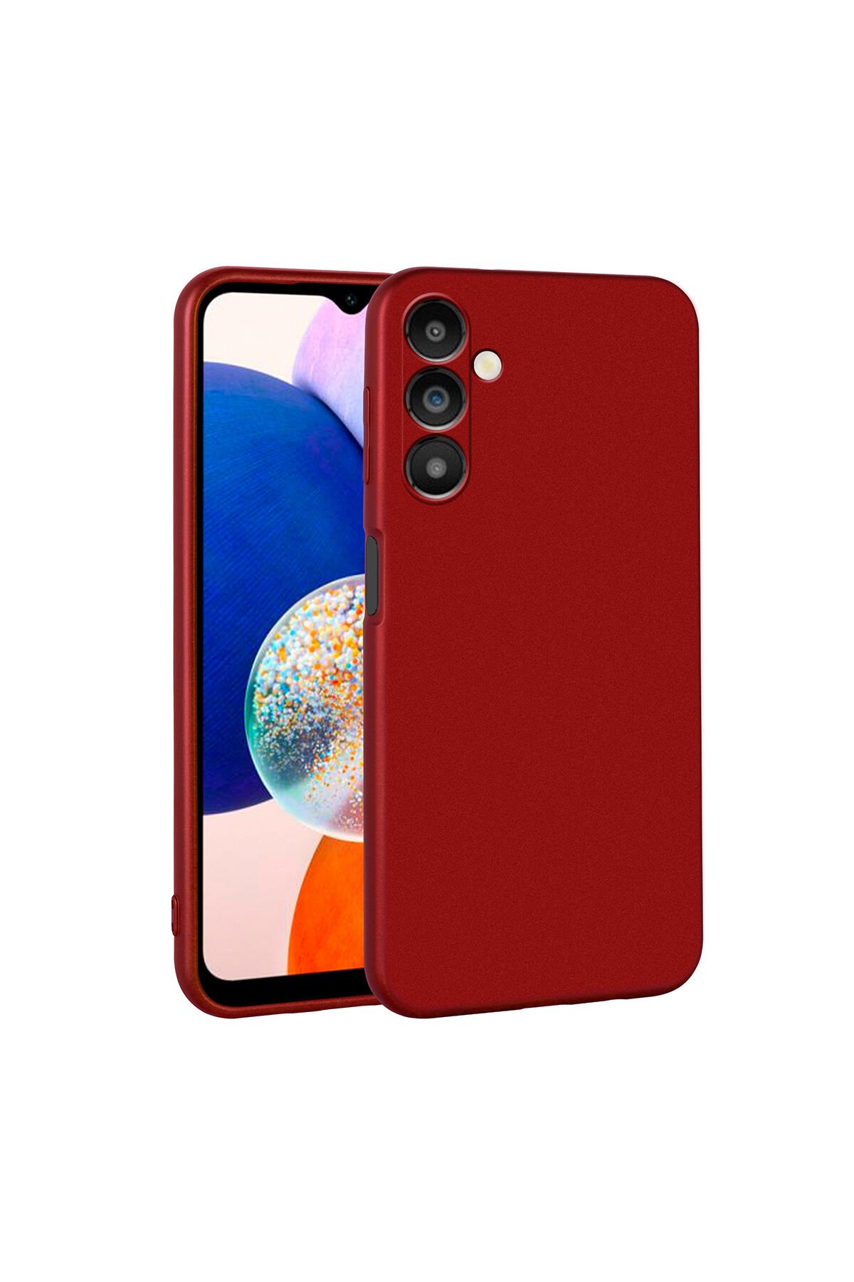 Galaxy A14 Kılıf BSAY Premier Silikon Kapak - Lacivert Kırmızı