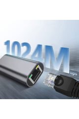 Siyah QG04 Type-C to RJ45 Ethernet Dönüştürücü Kablo 1024Mbps 22cm-BSAY Siyah