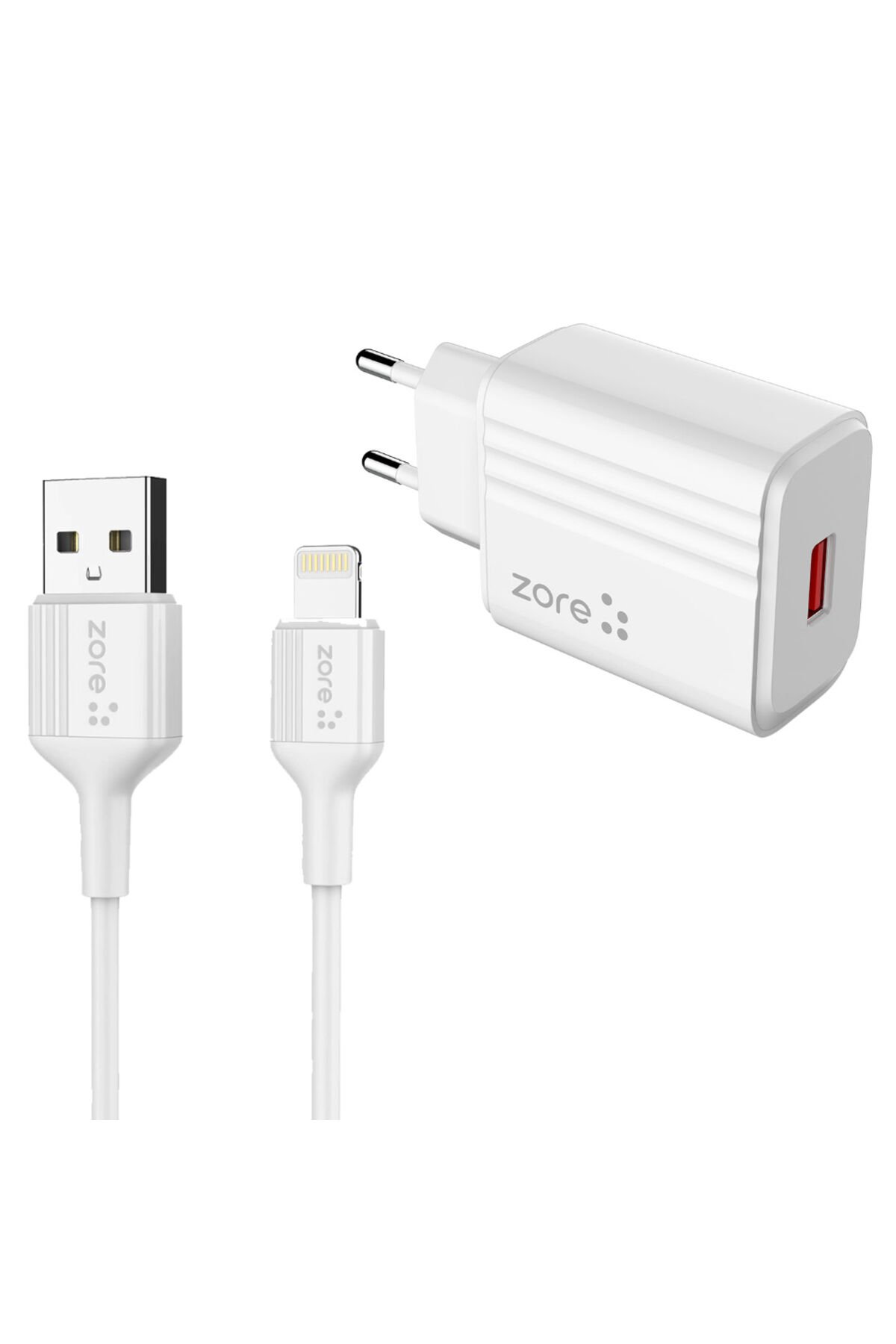 BSAY Play Serisi PL1 Lightning 2in1 Seyahat Şarj Aleti 12W - Beyaz Beyaz