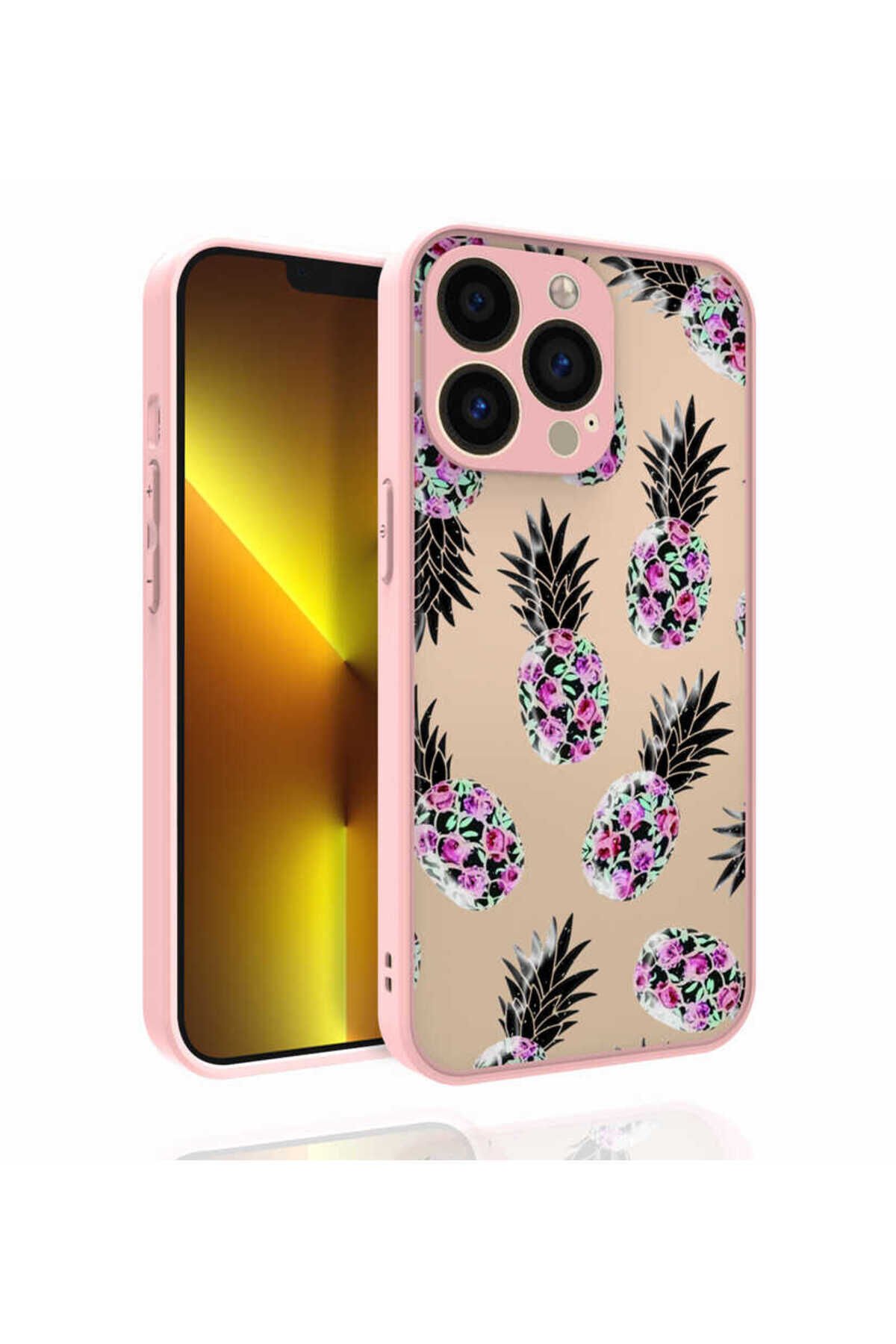 iPhone 13 Pro Uyumlu Desenli Kamera Korumalı Parlak ASMA Nora Kılıf-NO4 No1