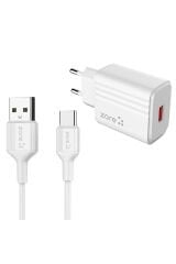 BSAY Play Serisi PL1 Type-C 2in1 Seyahat Şarj Aleti 12W - Beyaz Beyaz