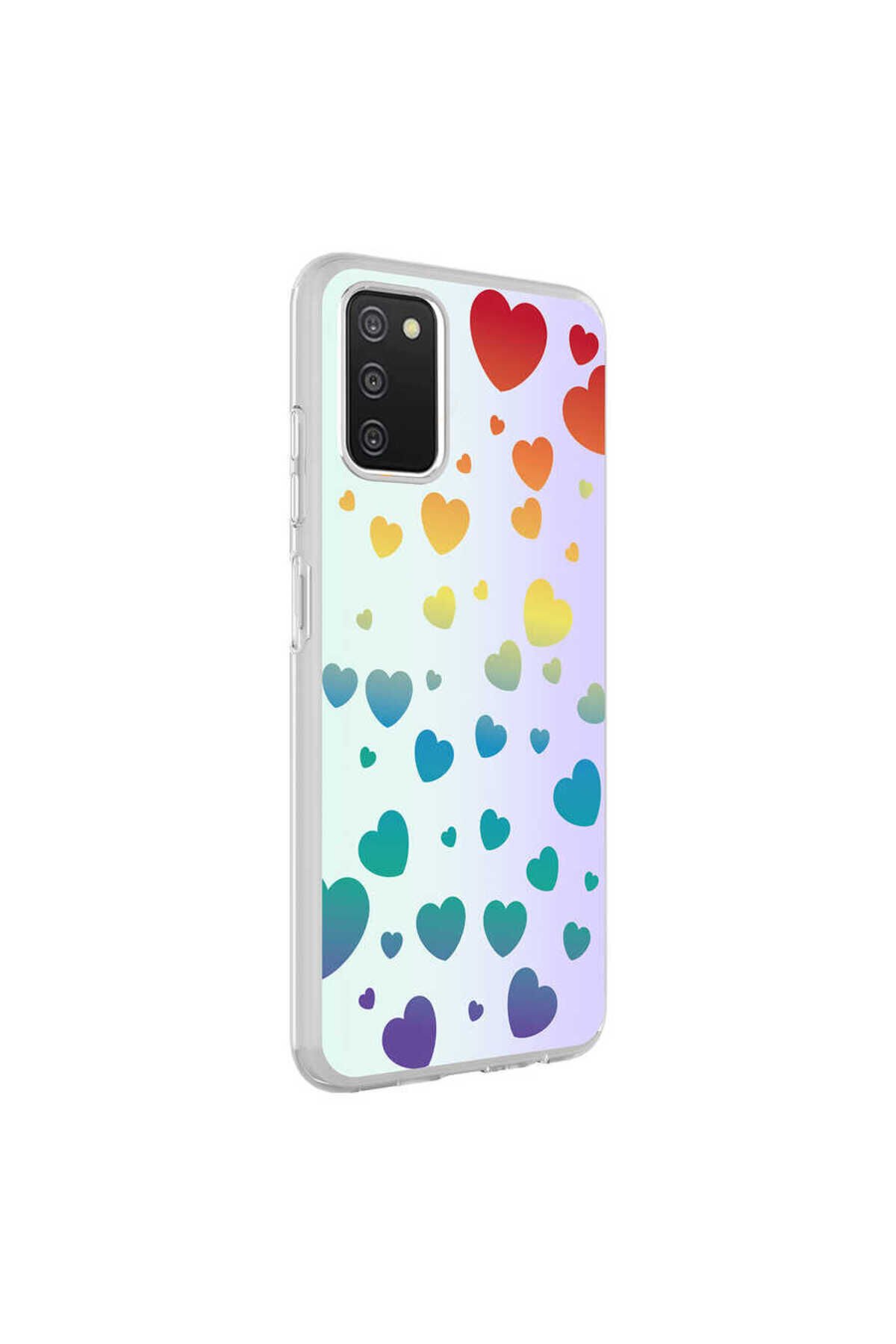 Galaxy A03S Kılıf GZST M-Blue Desenli Kapak - Heart No3 Heart No3