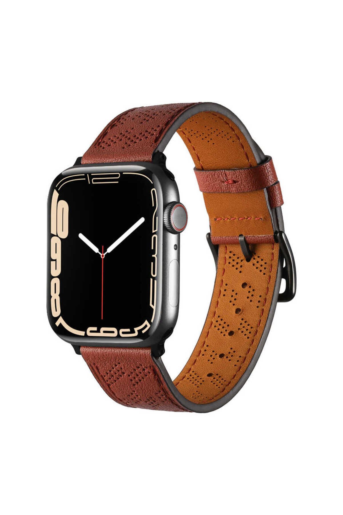 Watch 7 45mm Uyumlu KRD-76 PU Deri Kordon Strap Kayış BSAY- Mavi Lacivert