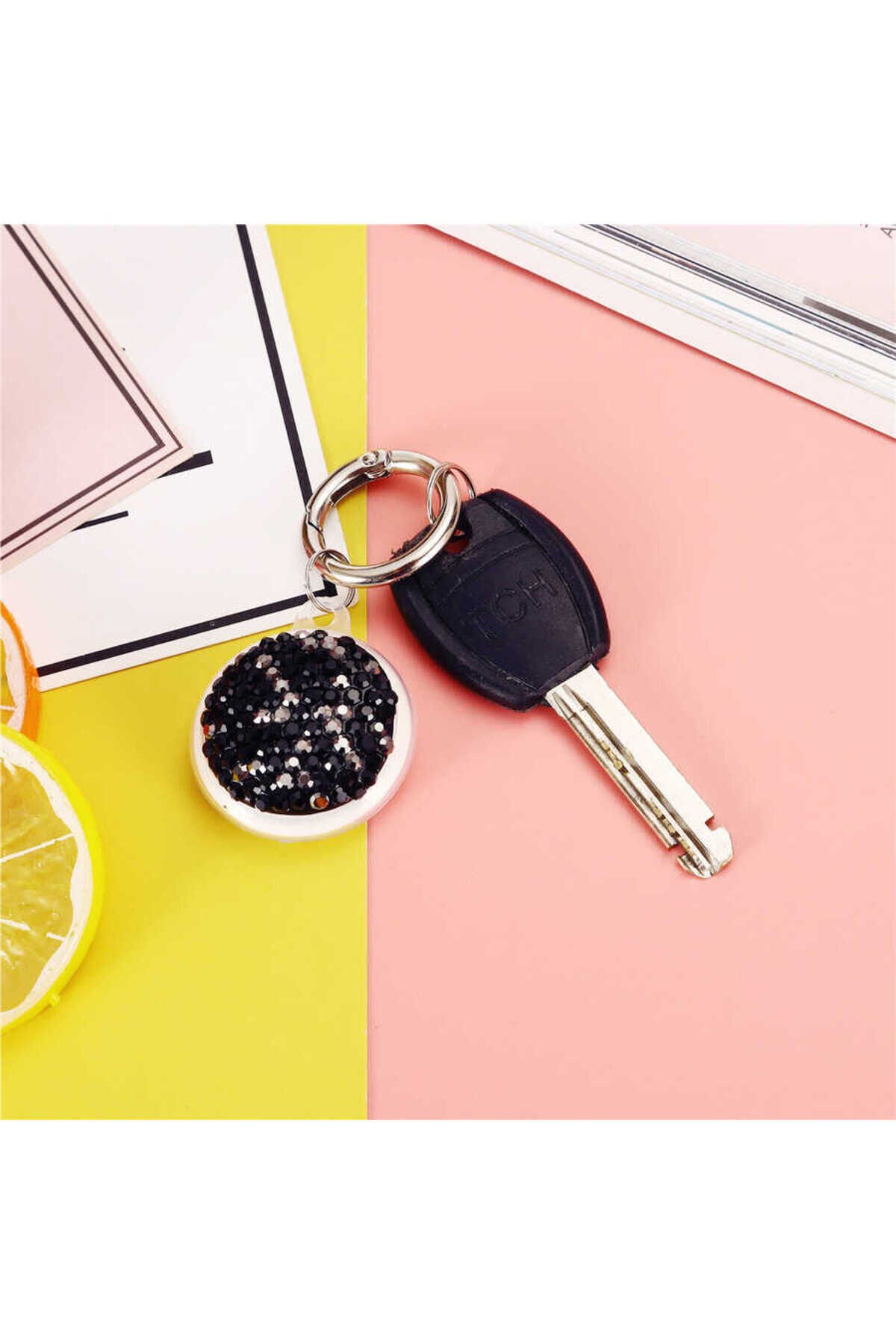 NXAR Airtag 03 Uyumlu Silikon Anahtarlık-Siyah Siyah