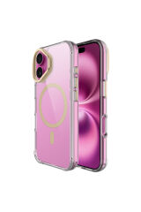 iPhone 17 Kılıf M-safe Şarj Özellikli Airbagli Kamera Standlı Zore Azor Kapak - Lacivert Gri