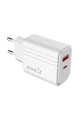 GZST Play Serisi PL05 Lightning 2in1 Seyahat Şarj Aleti 20W - Beyaz Beyaz