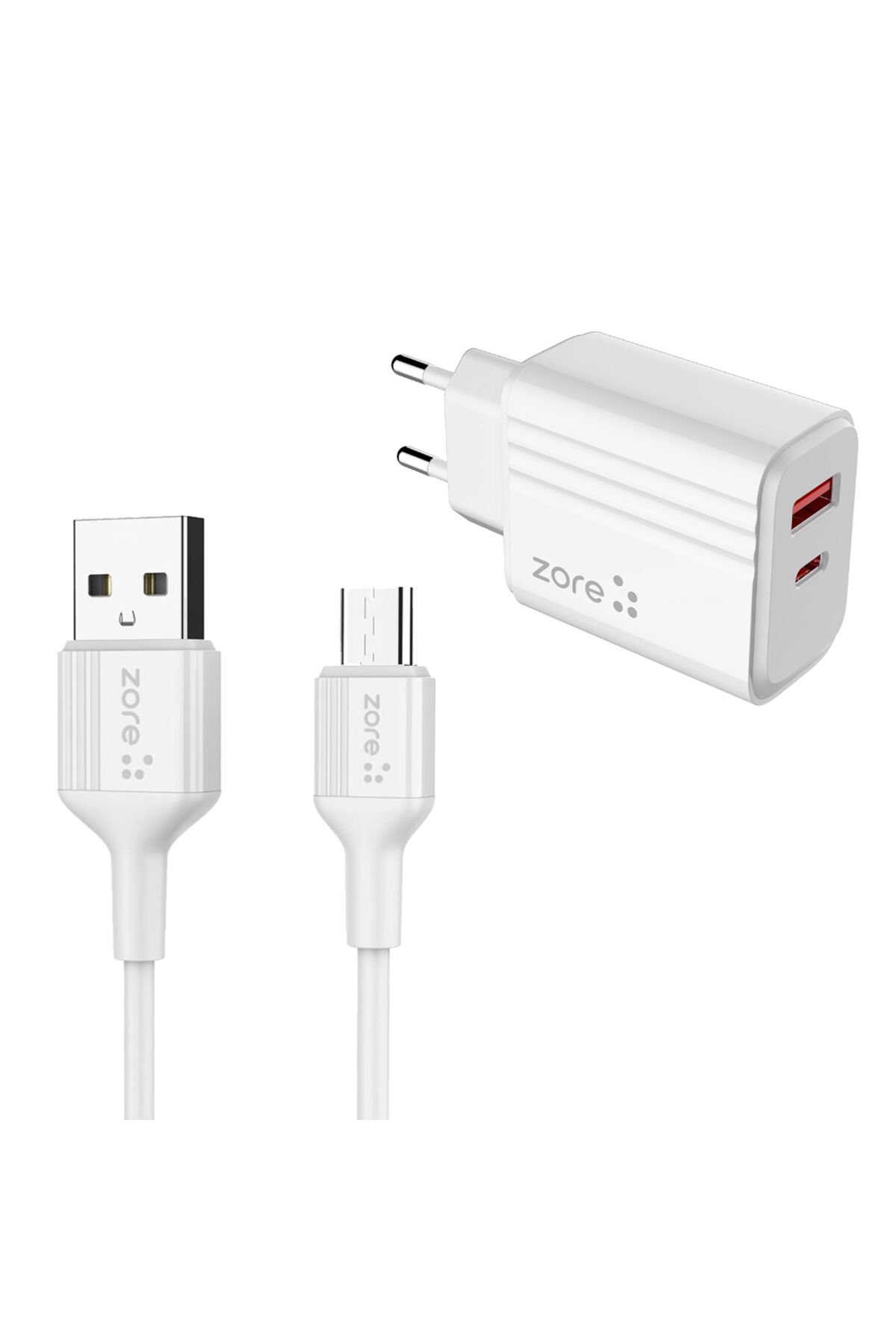 BSAY Play Serisi PL06 Type-C 2in1 Seyahat Şarj Aleti 20W - Beyaz Beyaz