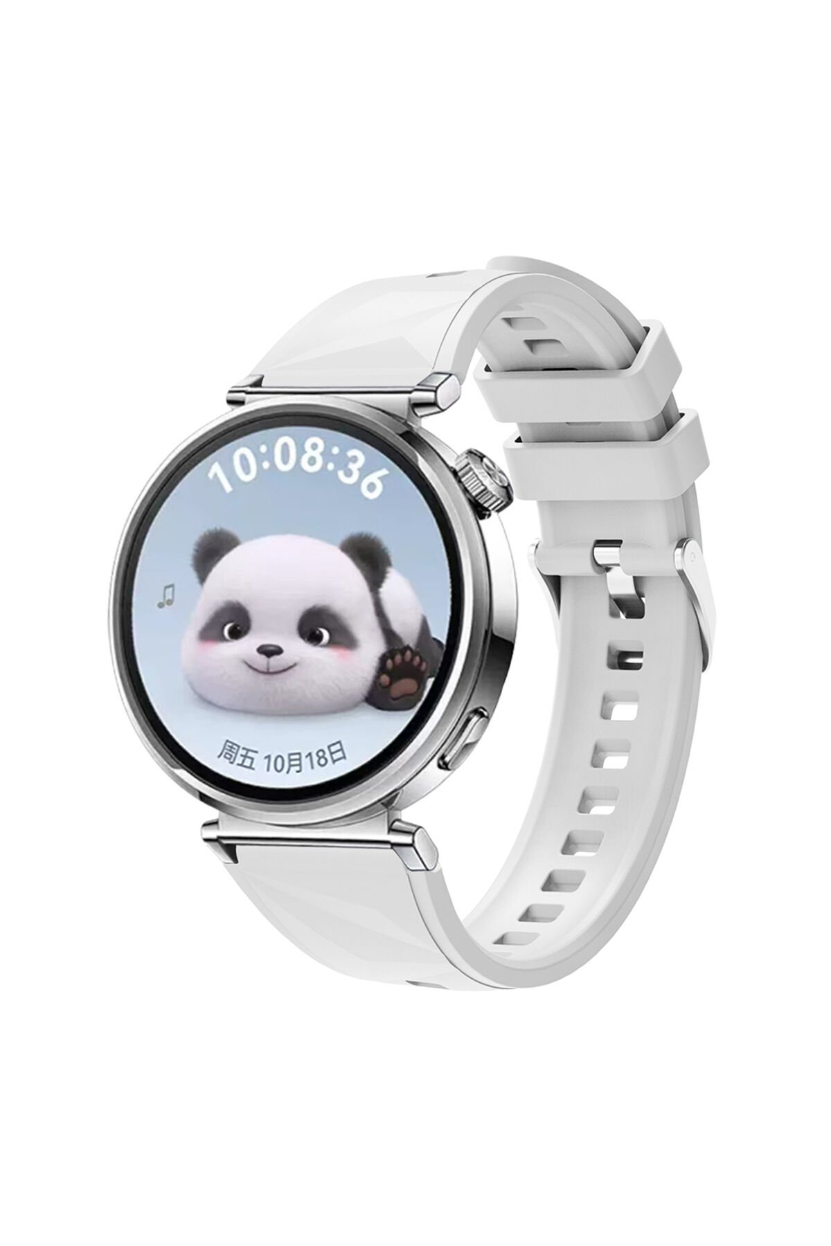 Huawei Watch GT5 41mm Uyumlu NXAR KRD-129 Silikon Kordon Strap Kayış-Beyaz Beyaz