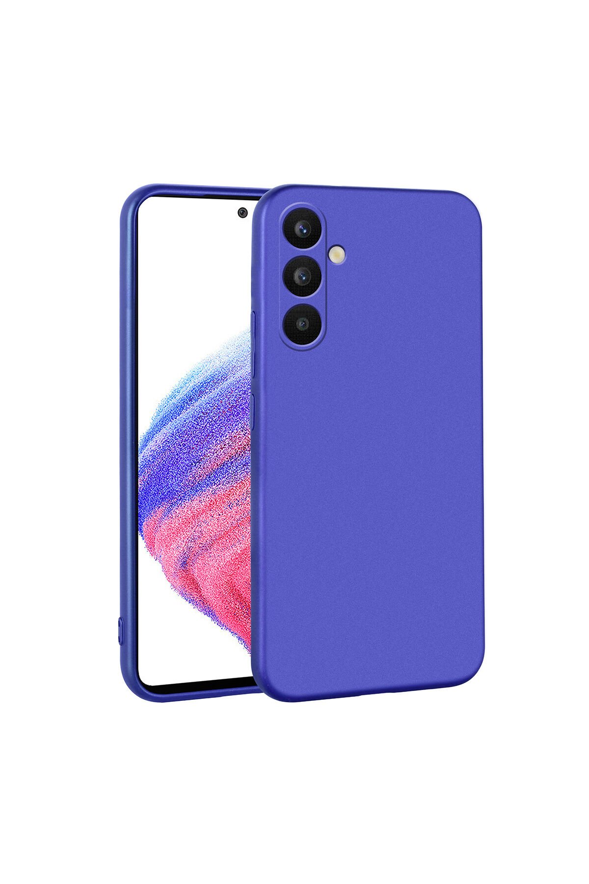 Galaxy A34 Kılıf BSAY Premier Silikon Kapak - Kırmızı Saks Mavi