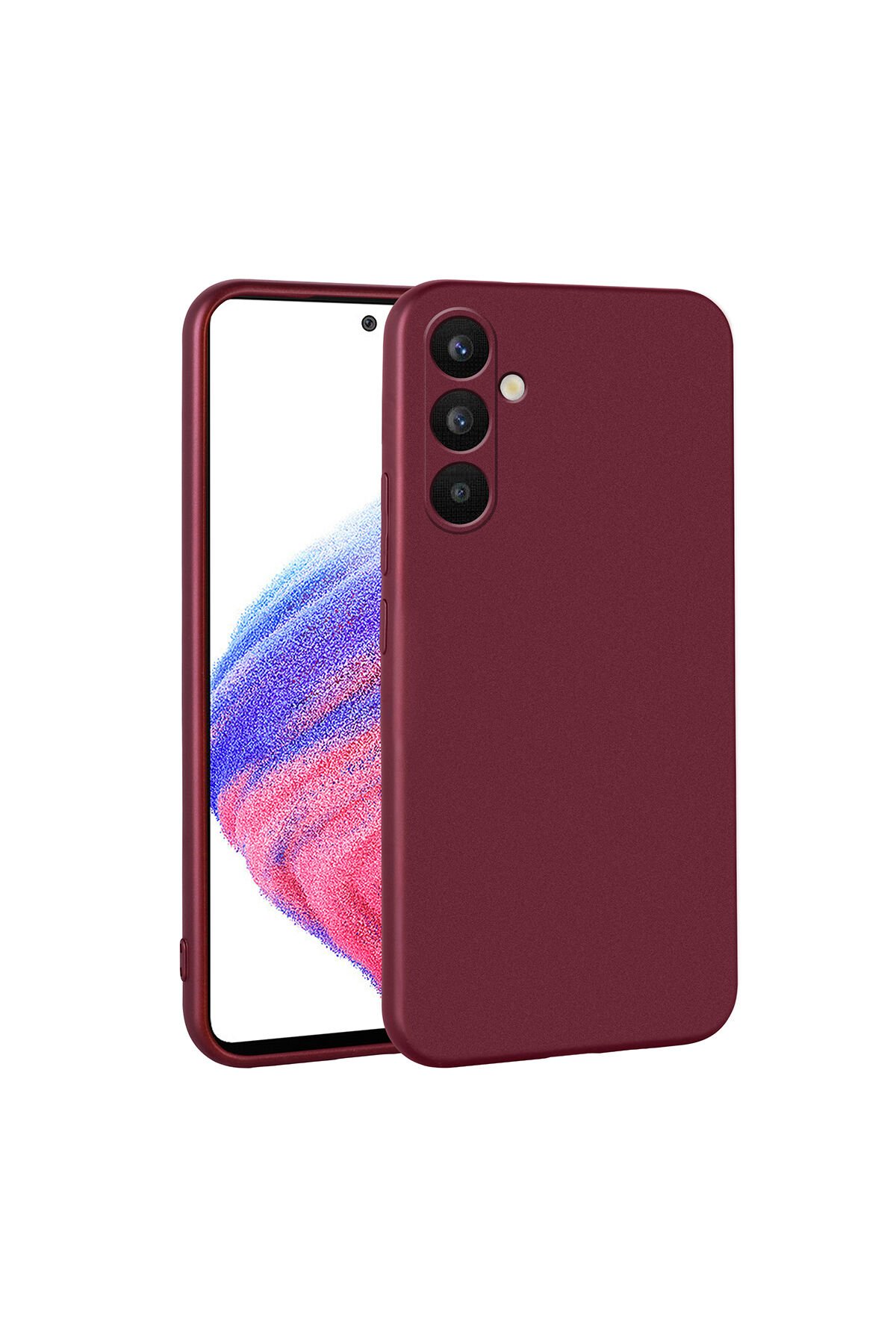 Galaxy A34 Kılıf BSAY Premier Silikon Kapak - Kırmızı Mürdüm