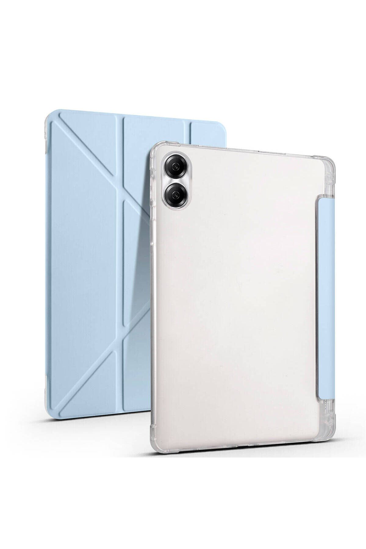 Huawei Honor Pad X9 11.5' Kılıf BSAY Tri Folding Kalem Bölmeli Standlı Kılıf - Lila Gri