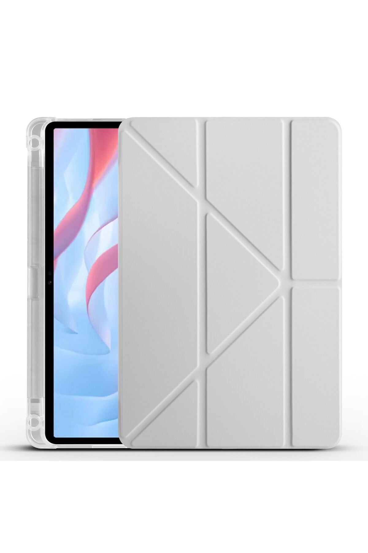 Huawei Honor Pad X8 Pro 11.5' Kılıf BSAY Tri Folding Kalem Bölmeli Standlı Kılıf - Lila Gri