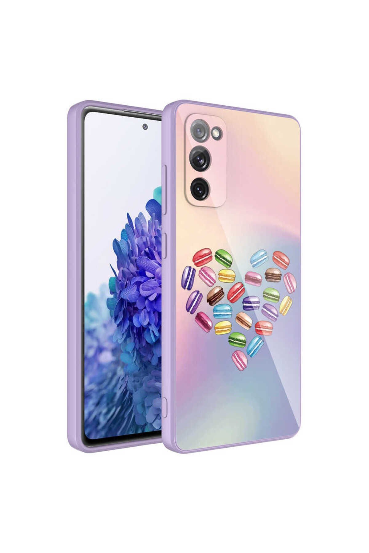 Galaxy S20 FE Uyumlu Kamera Korumalı Desenli Sert Silikon BSAY Epoksi Kılıf-NO3 No1