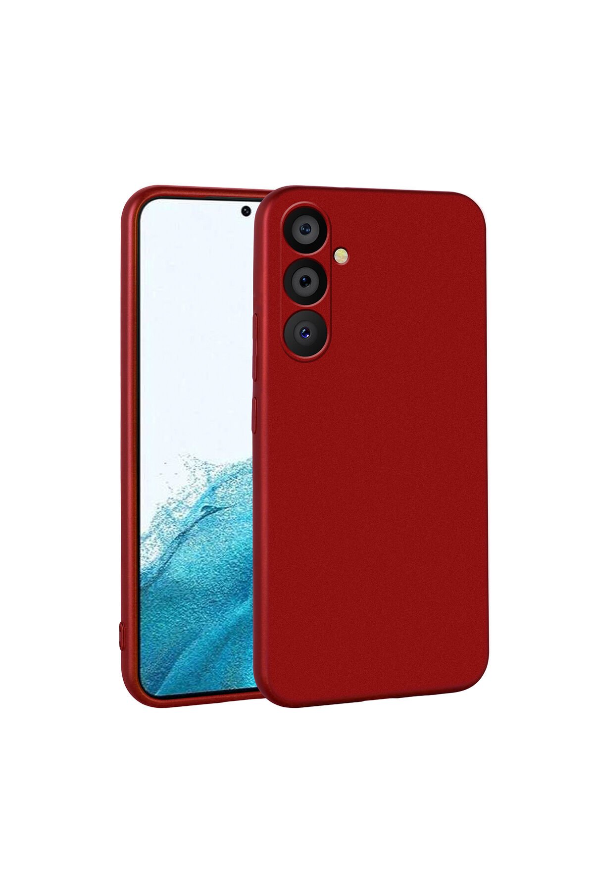 Galaxy A54 Kılıf BSAY Premier Silikon Kapak - Saks Mavi Kırmızı