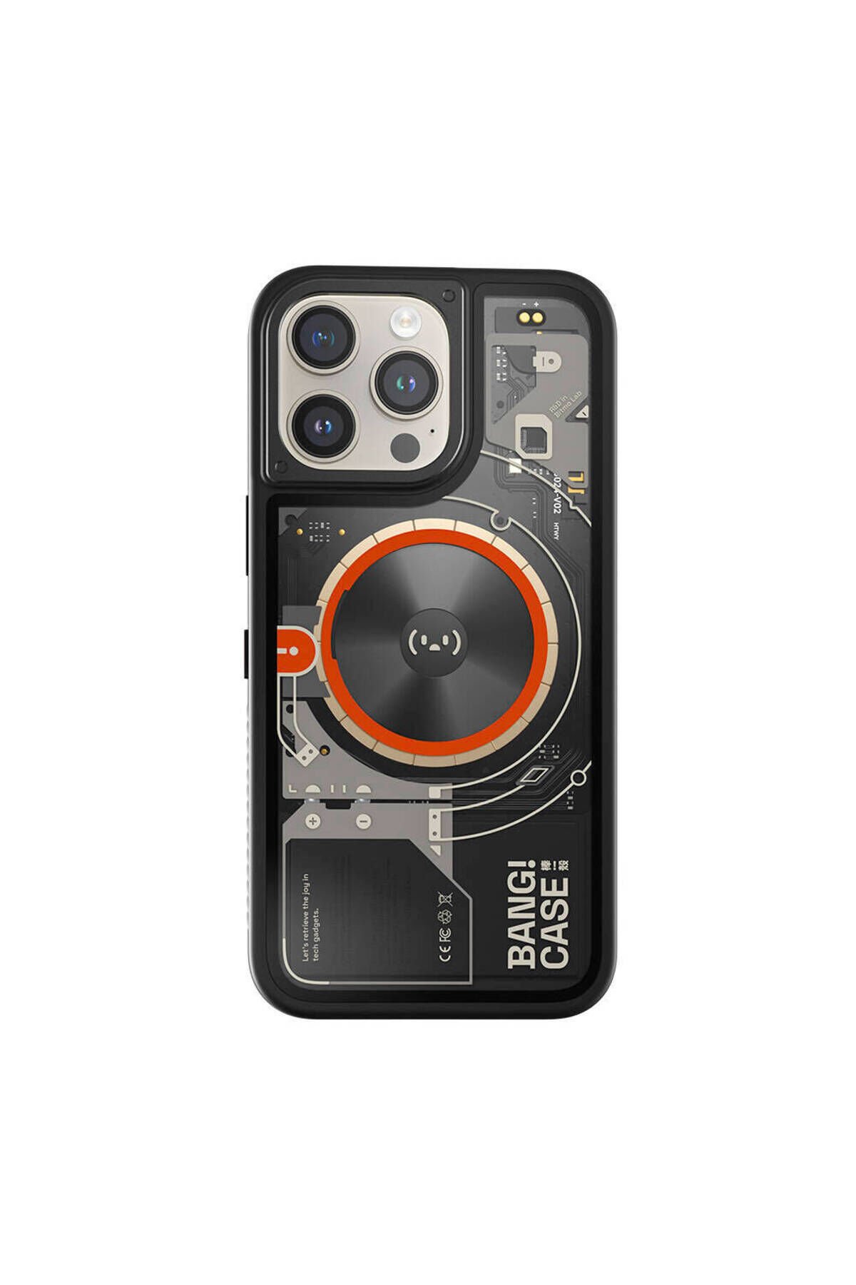 iPhone 15 Pro Max Kılıf Özelleştirilebilir 3 Fonksiyonlu Bluetooth Bağlantılı Bitmo Lab Bangcase Akı Siyah