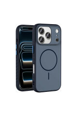 iPhone 17 Pro Kılıf M-safe Şarj Özellikli Zore Tea Kapak - Turuncu Gümüş