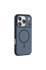iPhone 17 Pro Kılıf M-safe Şarj Özellikli Zore Tea Kapak - Turuncu Gümüş