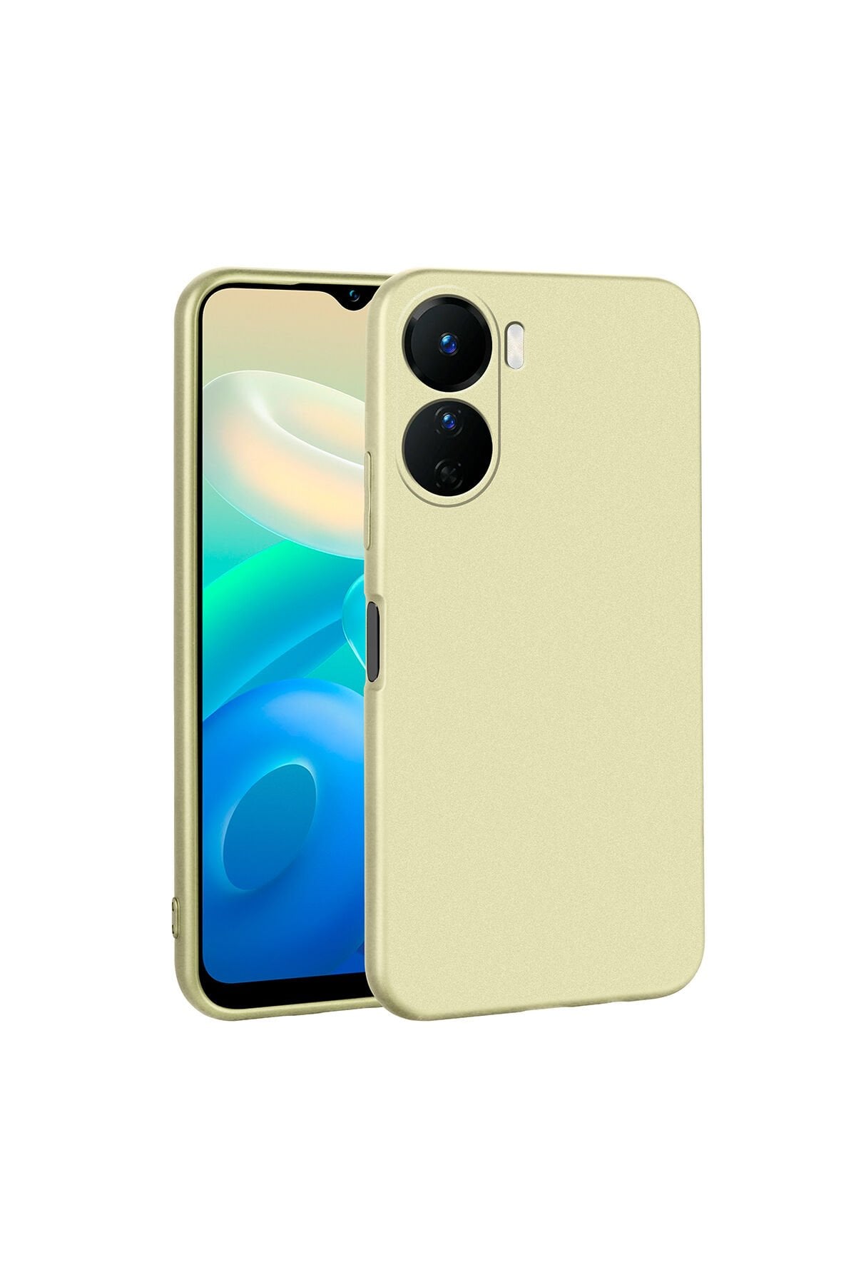 Vivo Y16 Kılıf NXAR Premier Silikon Kapak - Gold Gold