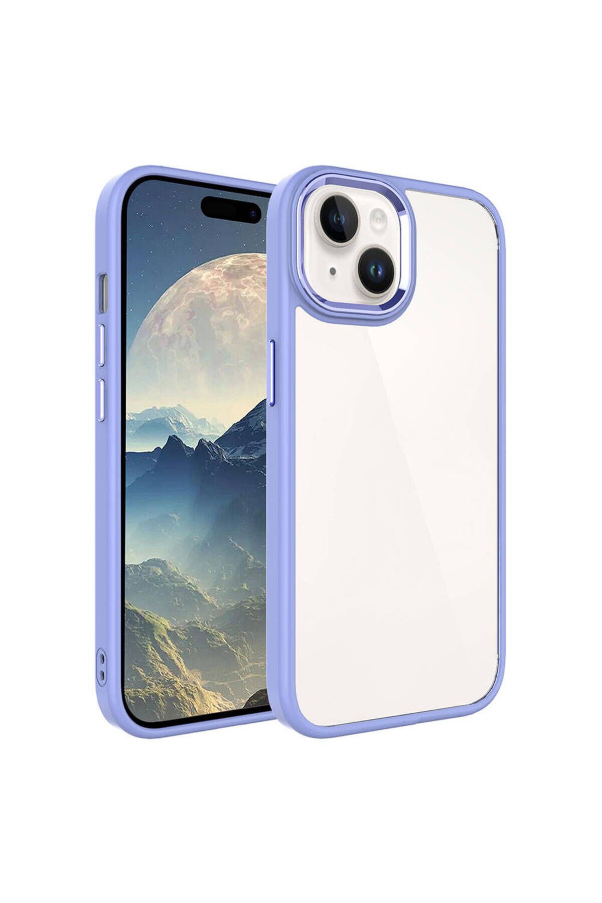 iPhone 15 Uyumlu BSAY Krom Kılıf-Lila Lila