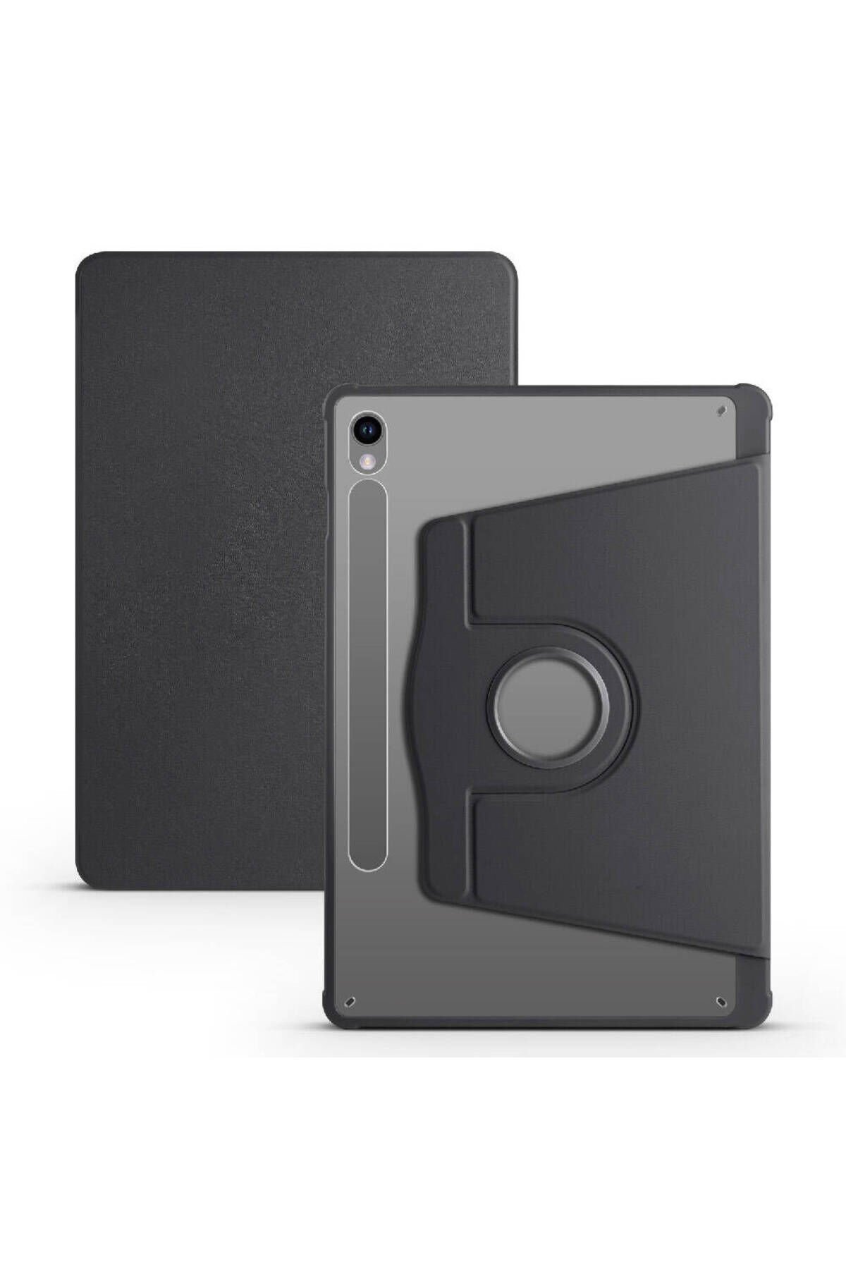 Galaxy Tab S9 Kılıf BSAY Termik Kalem Bölmeli Dönebilen Standlı Kılıf - Siyah Siyah