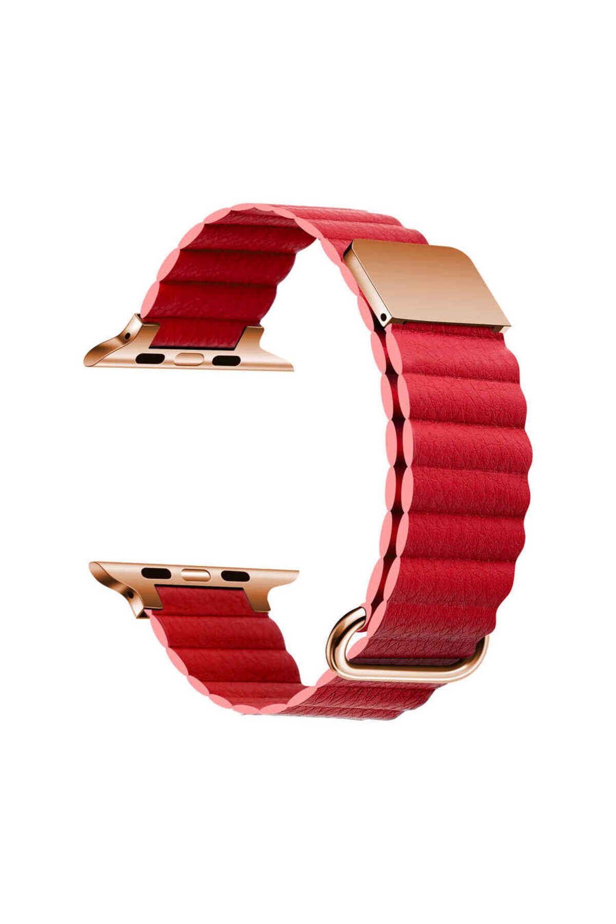 Watch 38mm Uyumlu KRD-78 PU Deri Kordon Strap Kayış BSAY- Beyaz Mavi