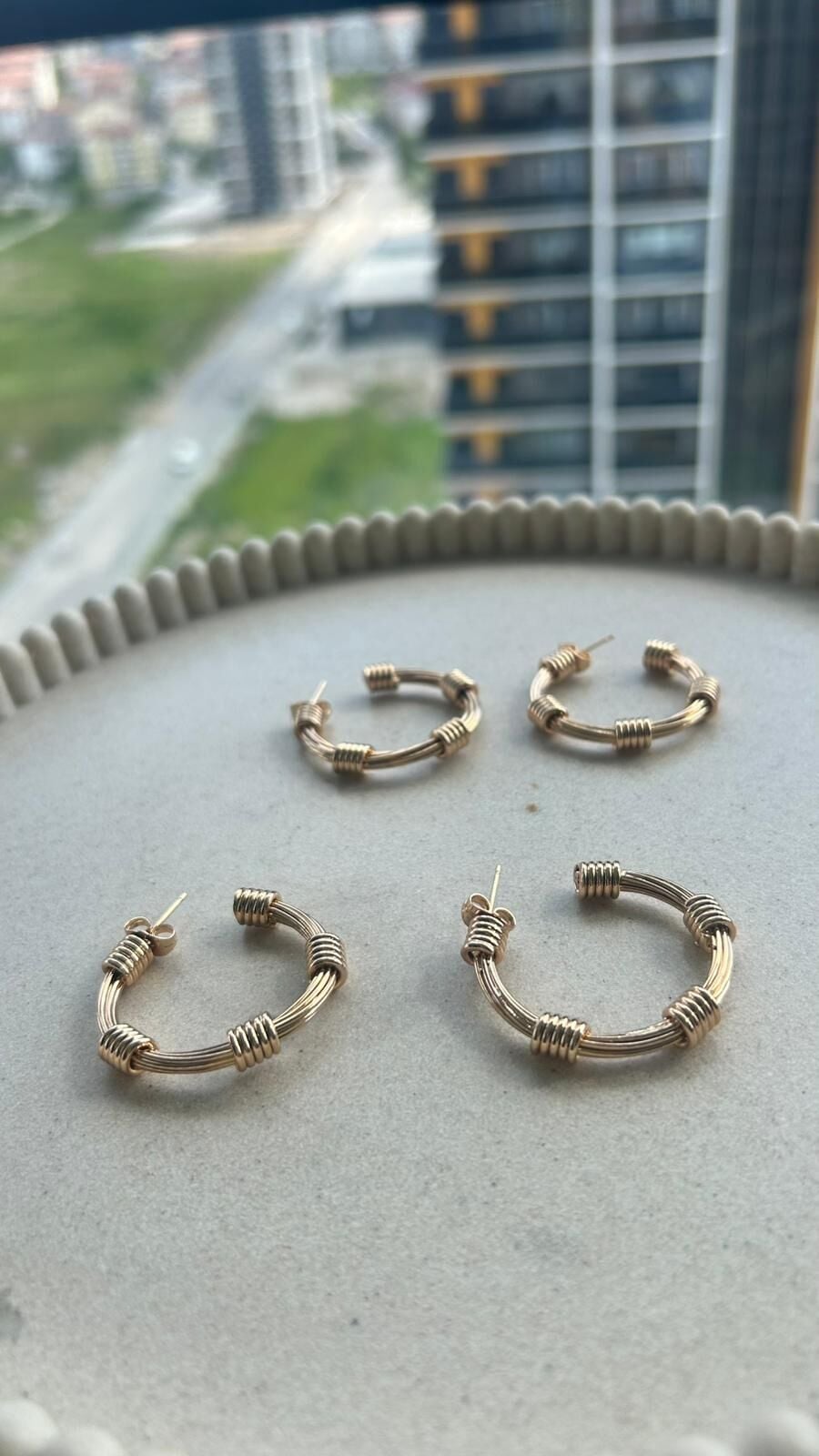 Xuping Burgu Halka Küpe Rose Gold