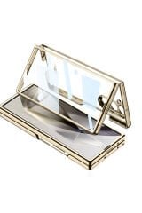 Galaxy Z Fold 6 Kılıf ATA Full Camlı Kıpta Kapak-Gümüş Gümüş