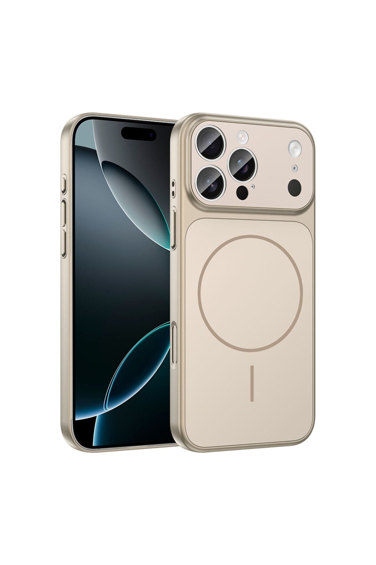 iPhone 14 Pro Kılıf ANKY M-Safe Şarj Özellikli Kamera Korumalı Formen Kapak - Gold Altın