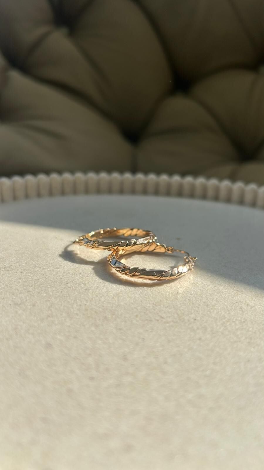 Xuping Burgu Detaylı Halka Küpe Rose Gold