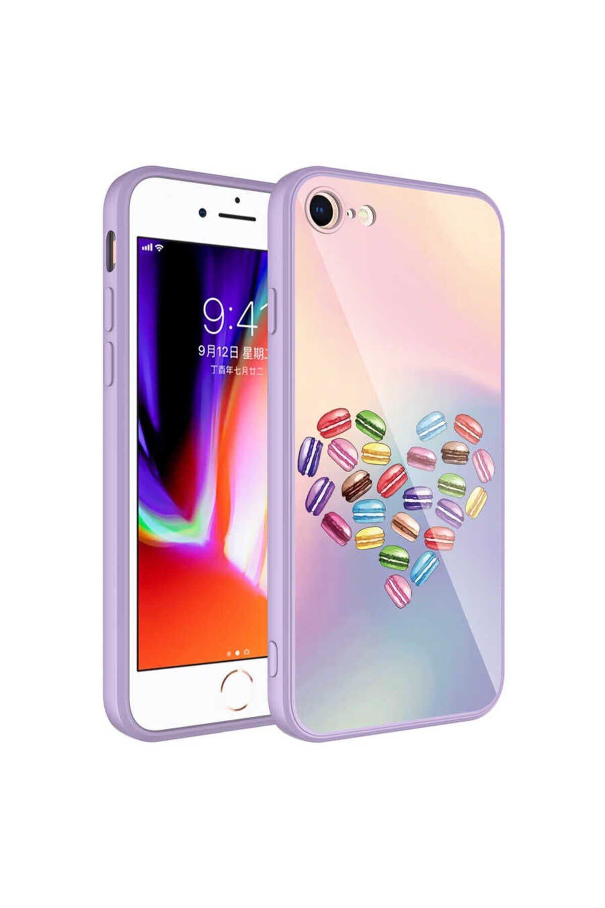 iPhone 7 Kılıf Kamera Korumalı Desenli Sert Silikon BSAY Epoksi Kapak - NO12 No8