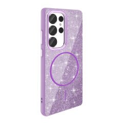 Galaxy S25 Ultra Kılıf M-safe Şarj Özellikli Parlayan Simli Zore Okso Kılıf