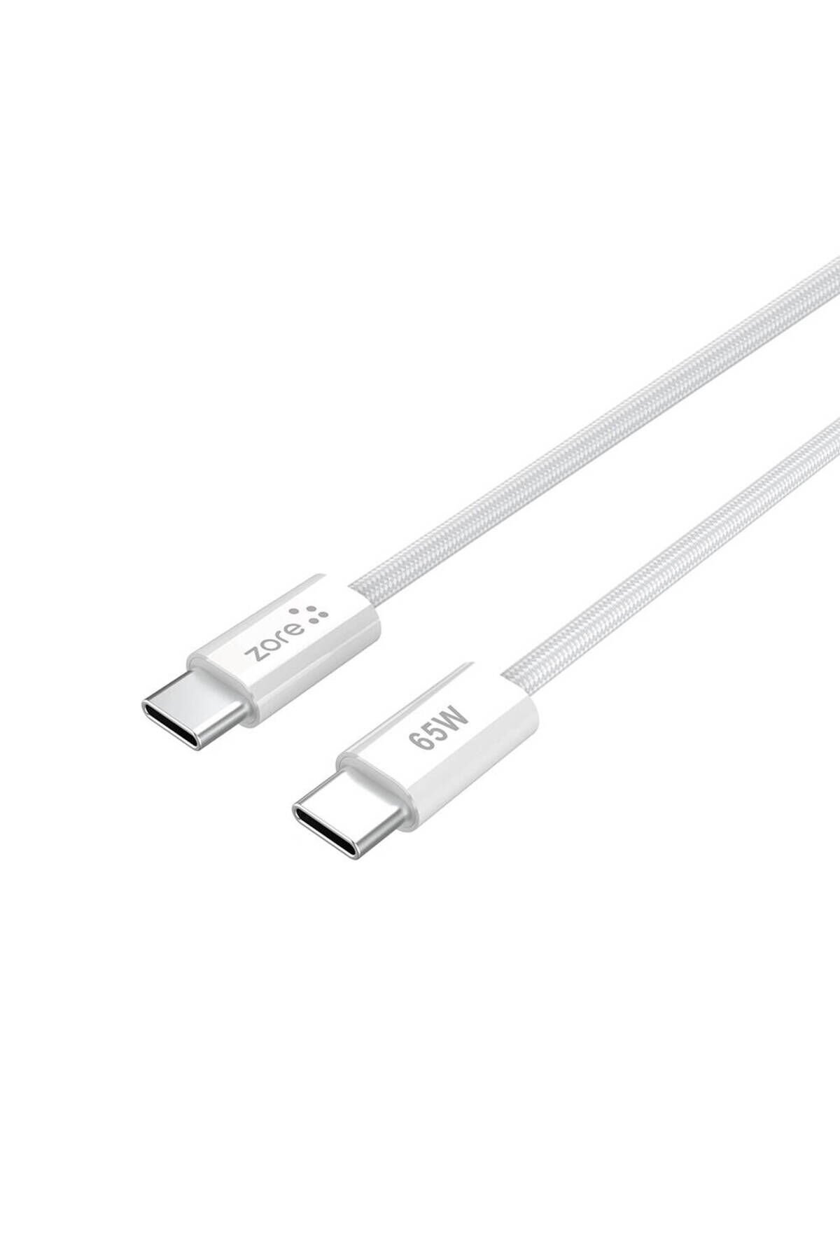 Beyaz Vol Serisi Type-C to Type-C PD Şarj ve Data Kablosu 65W 3A 1 Metre-BSAY Beyaz
