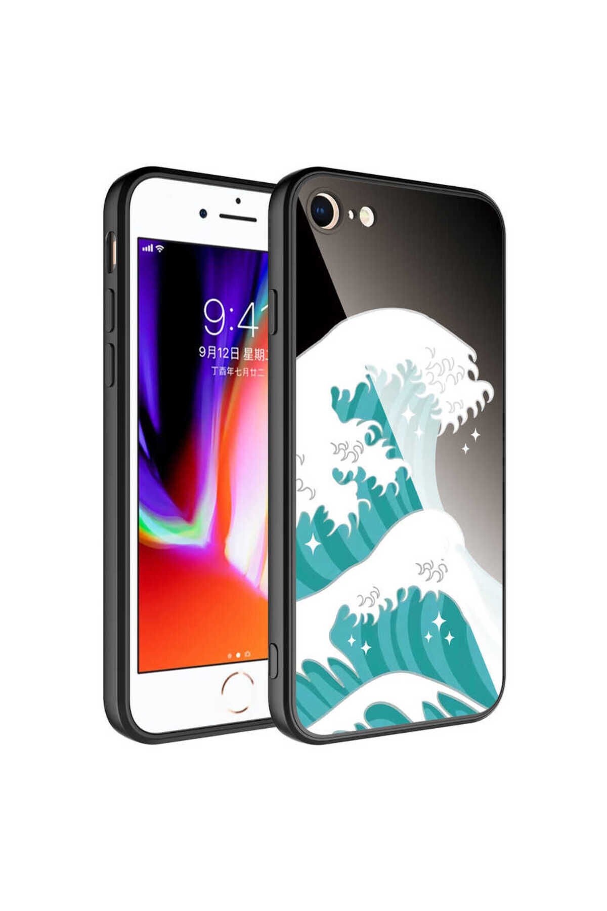 iPhone 7 Kılıf Kamera Korumalı Desenli Sert Silikon BSAY Epoksi Kapak - NO12 No9