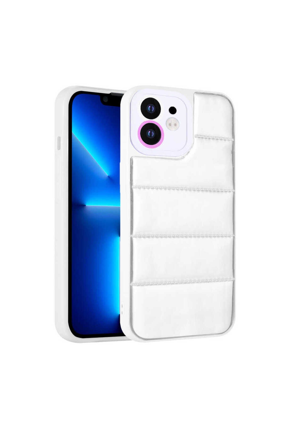 iPhone 11 Uyumlu Kamera Korumalı AiHTTgli Renkli BSAY Seksek Kılıf-Mor Gümüş