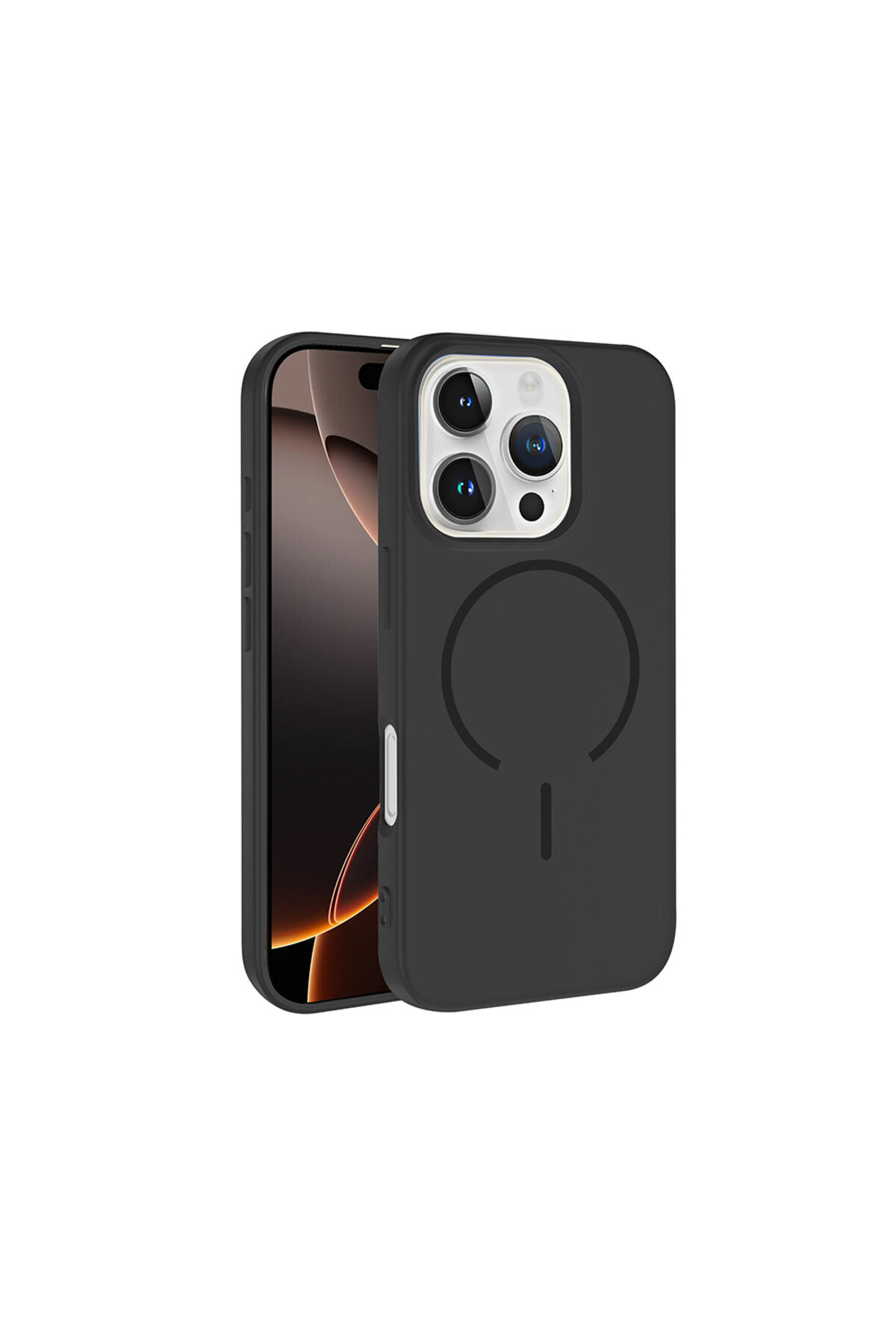 iPhone 16 Pro Kılıf M-safe Şarj Özellikli Zore Meta Kapak - Lacivert Siyah