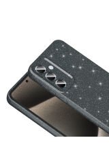 Galaxy A15 Kılıf Kamera Korumalı Simli Lüks Koton Kapak - Turuncu