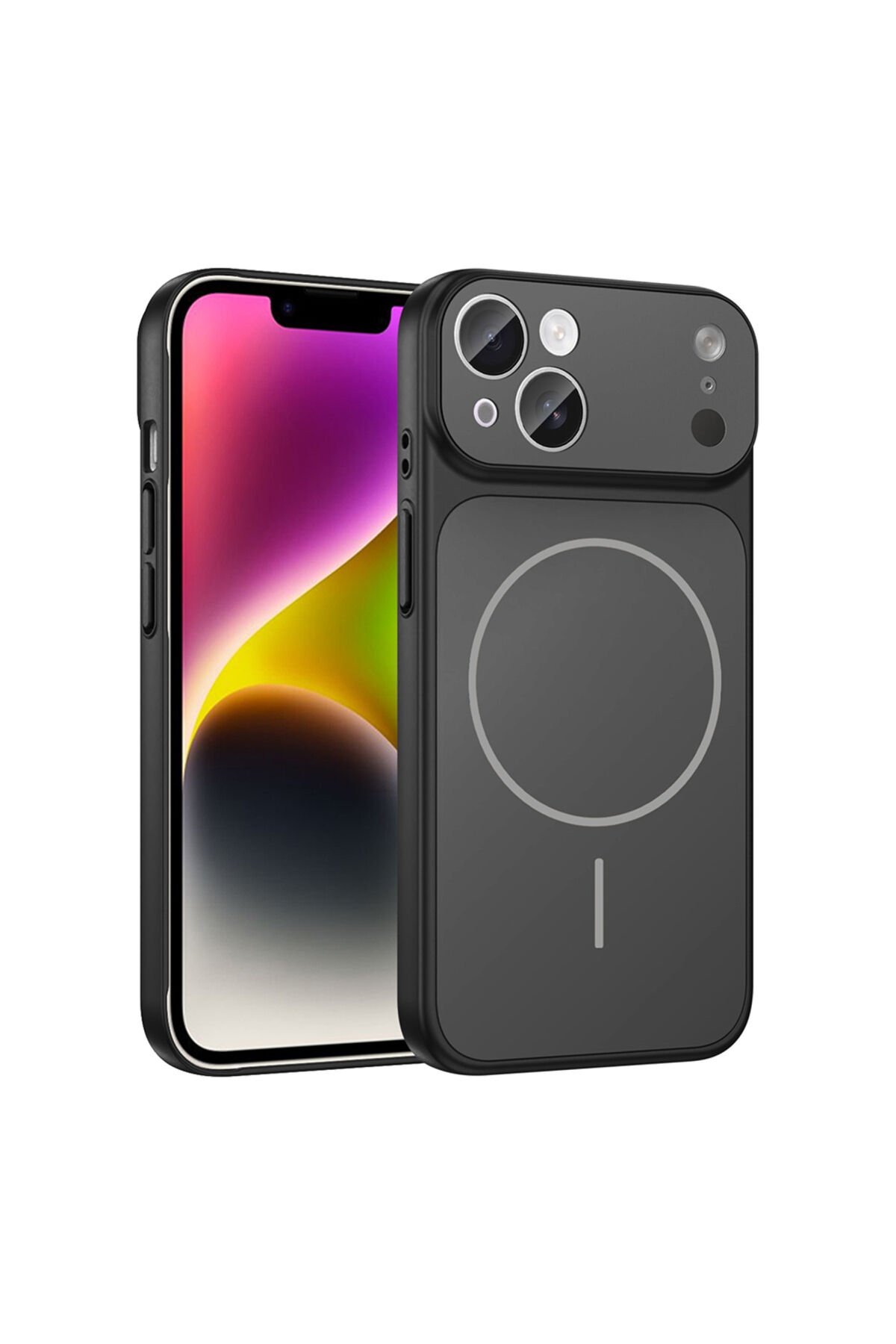 iPhone 15 Kılıf CPPL M-Safe Şarj Özellikli Kamera Korumalı Formen Kapak - Siyah Siyah