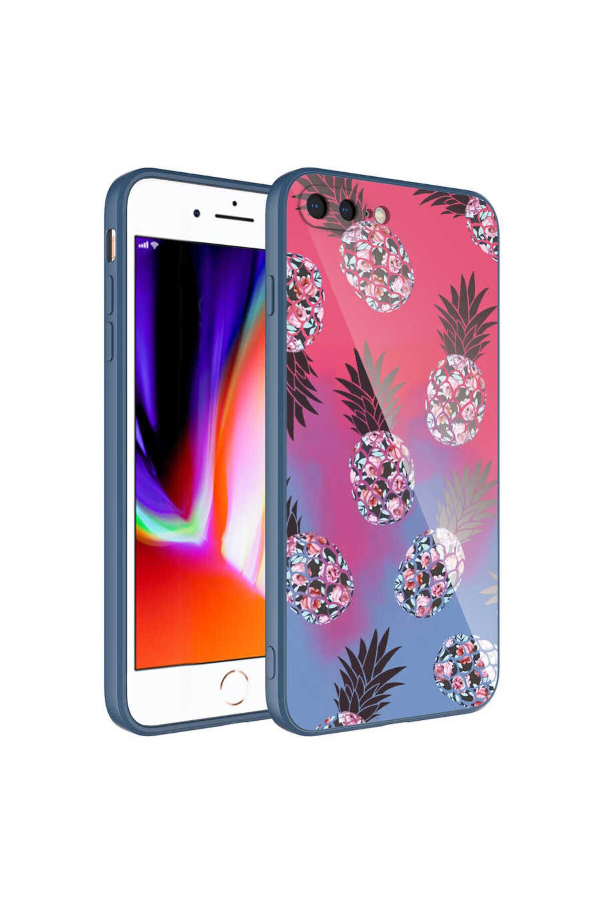 iPhone 7 Plus Kılıf Kamera Korumalı Desenli Sert Silikon BSAY Epoksi Kapak - NO2 No3