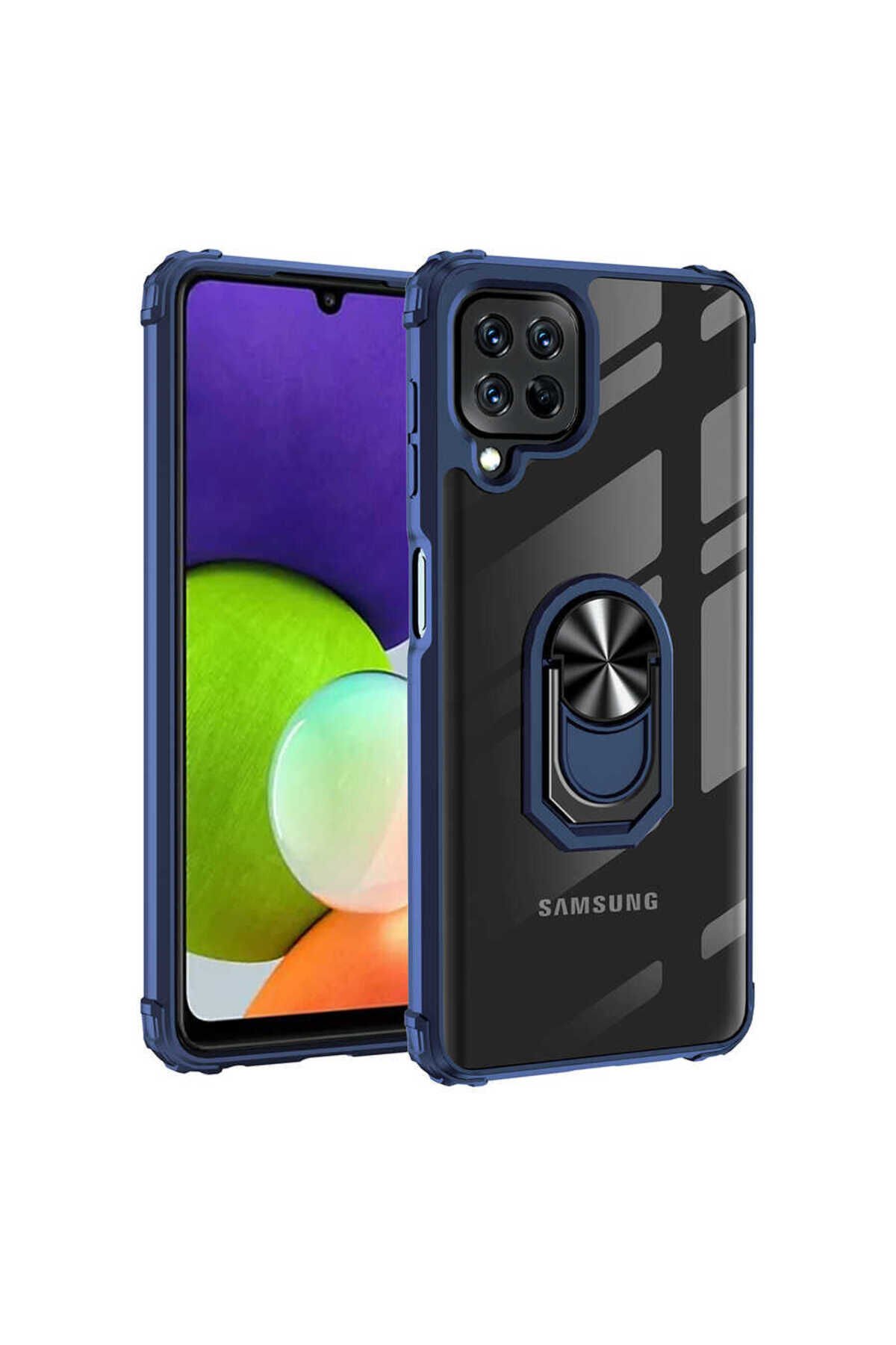 Galaxy A22 4G Kılıf BSAY Mola Kapak - Kırmızı Lacivert