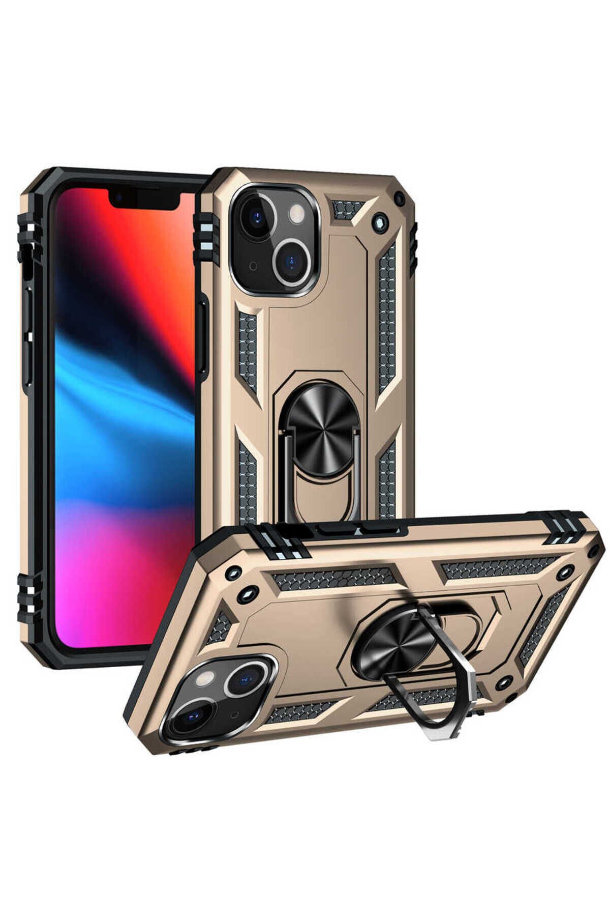 iPhone 13 Uyumlu BSAY Vega Kılıf-Kırmızı Gold