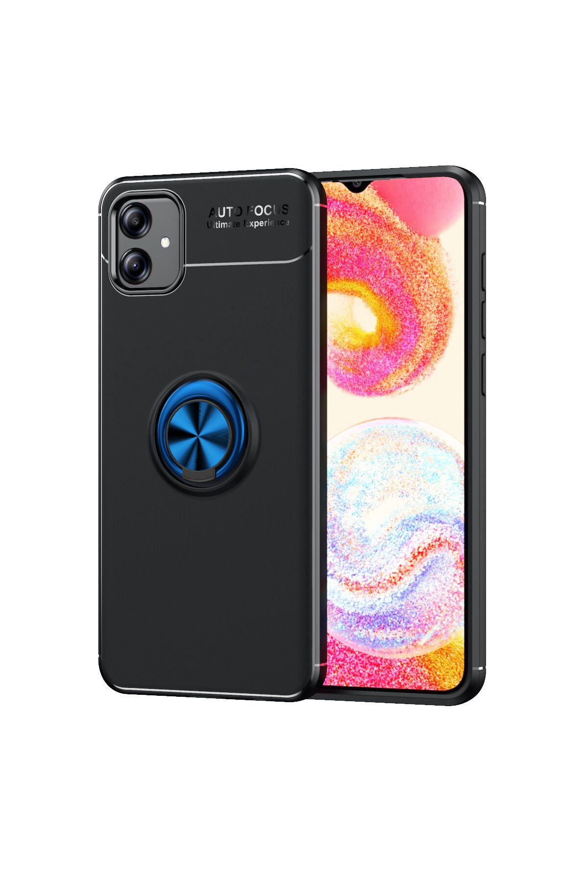 Galaxy A04E Kılıf BSAY Ravel Silikon Kapak - Siyah-Mavi Siyah-Mavi