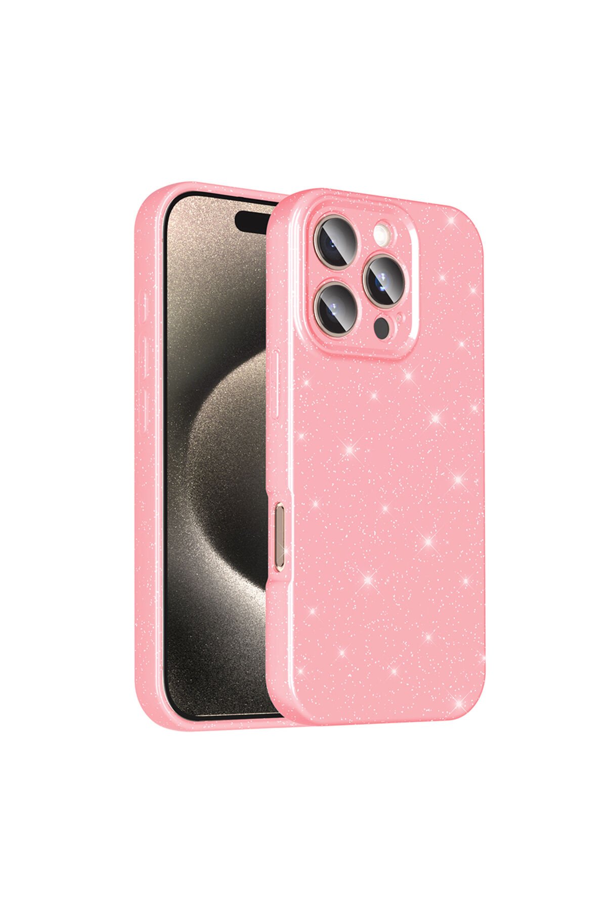 iPhone 16 Pro Max Kılıf Kamera Korumalı Simli Lüks ZPRB Koton Kapak - Siyah Siyah