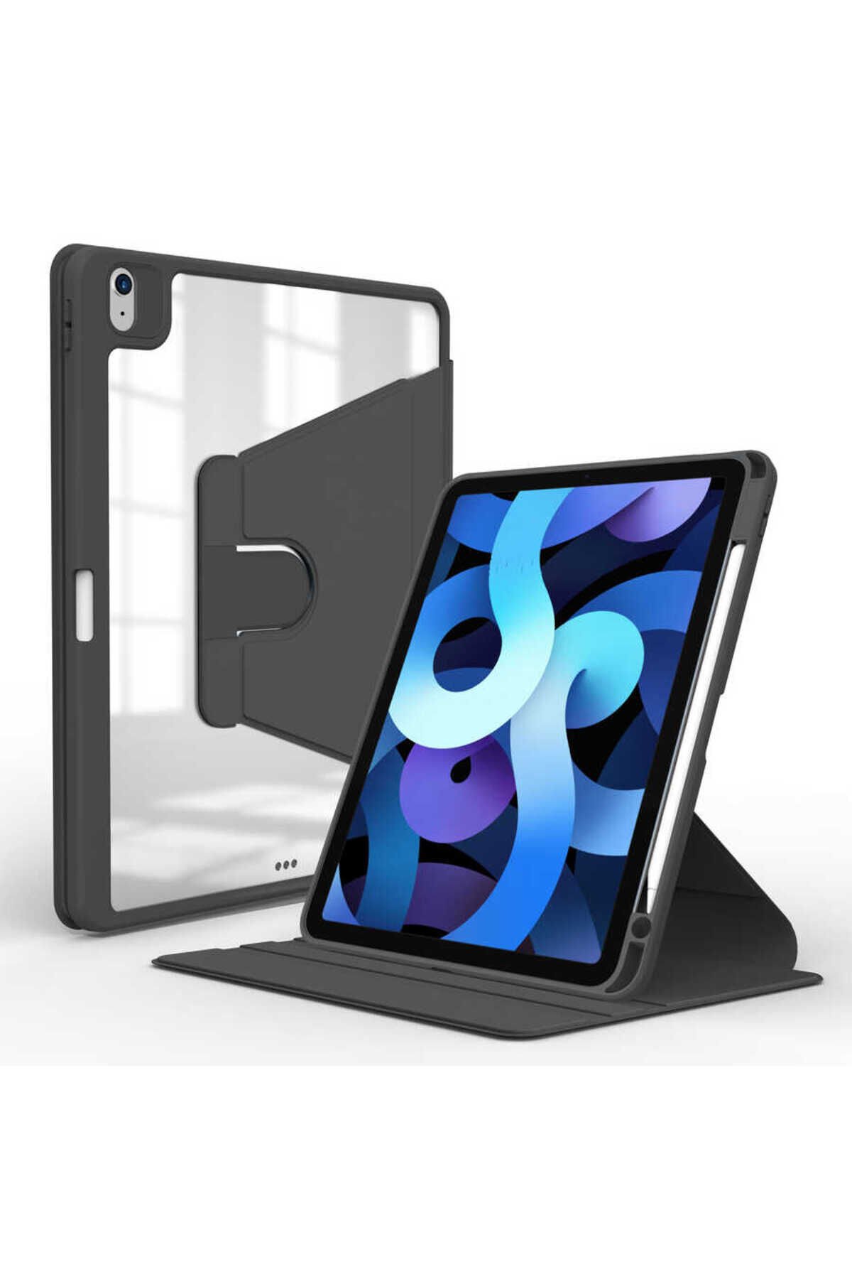 iPad 11.Nesil 2025 Kılıf ASMA Nayn Dönebilen Standlı Kılıf - Siyah
