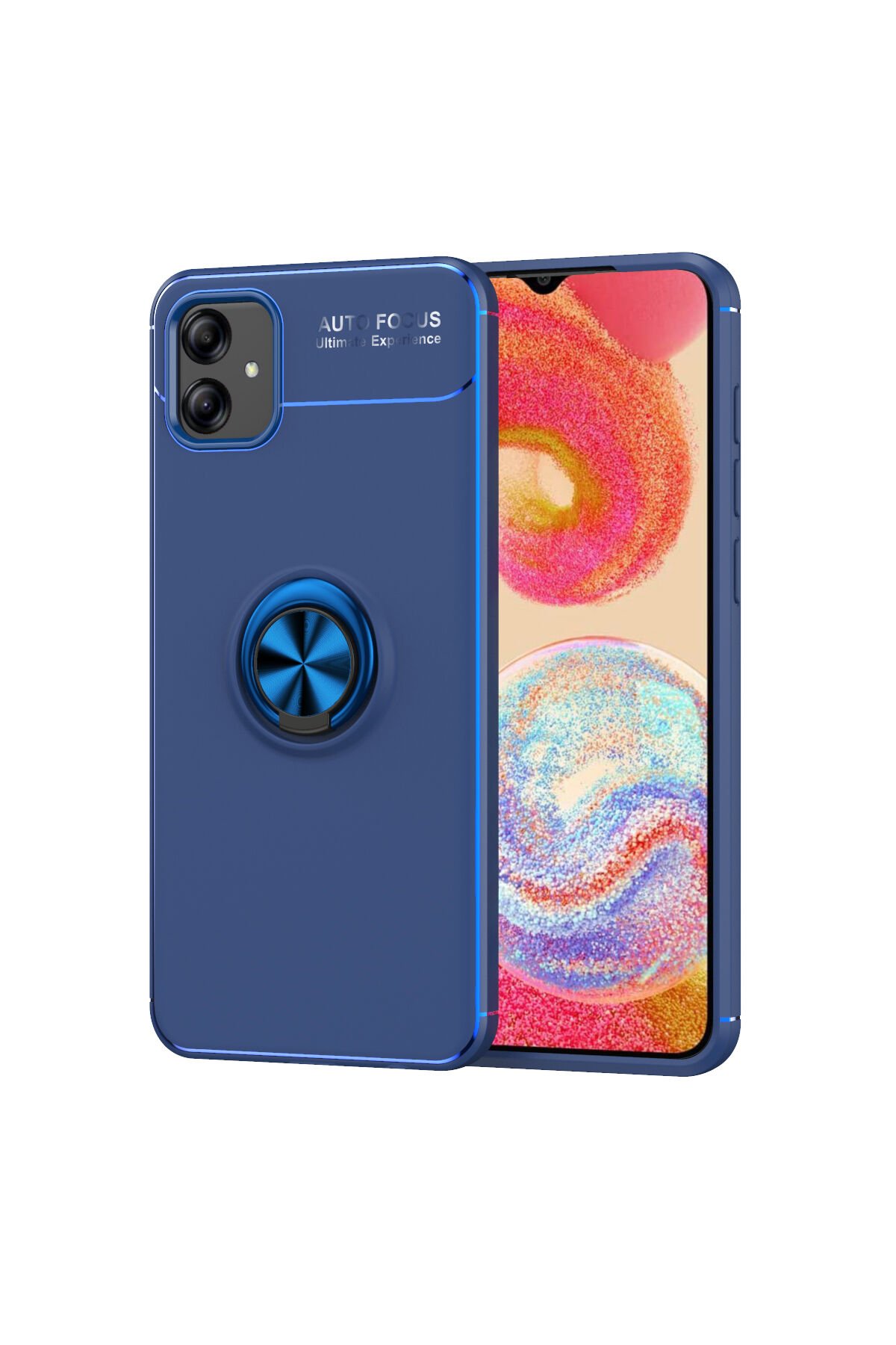 Galaxy A04E Kılıf BSAY Ravel Silikon Kapak - Siyah-Mavi Mavi