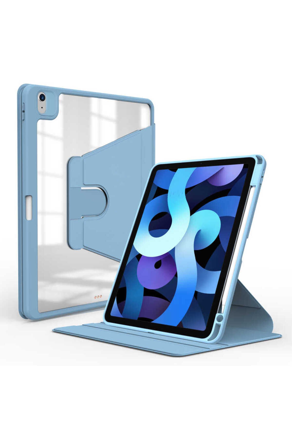 iPad 11.Nesil 2025 Kılıf ATA Nayn Dönebilen Standlı Kılıf - Mavi Açık
