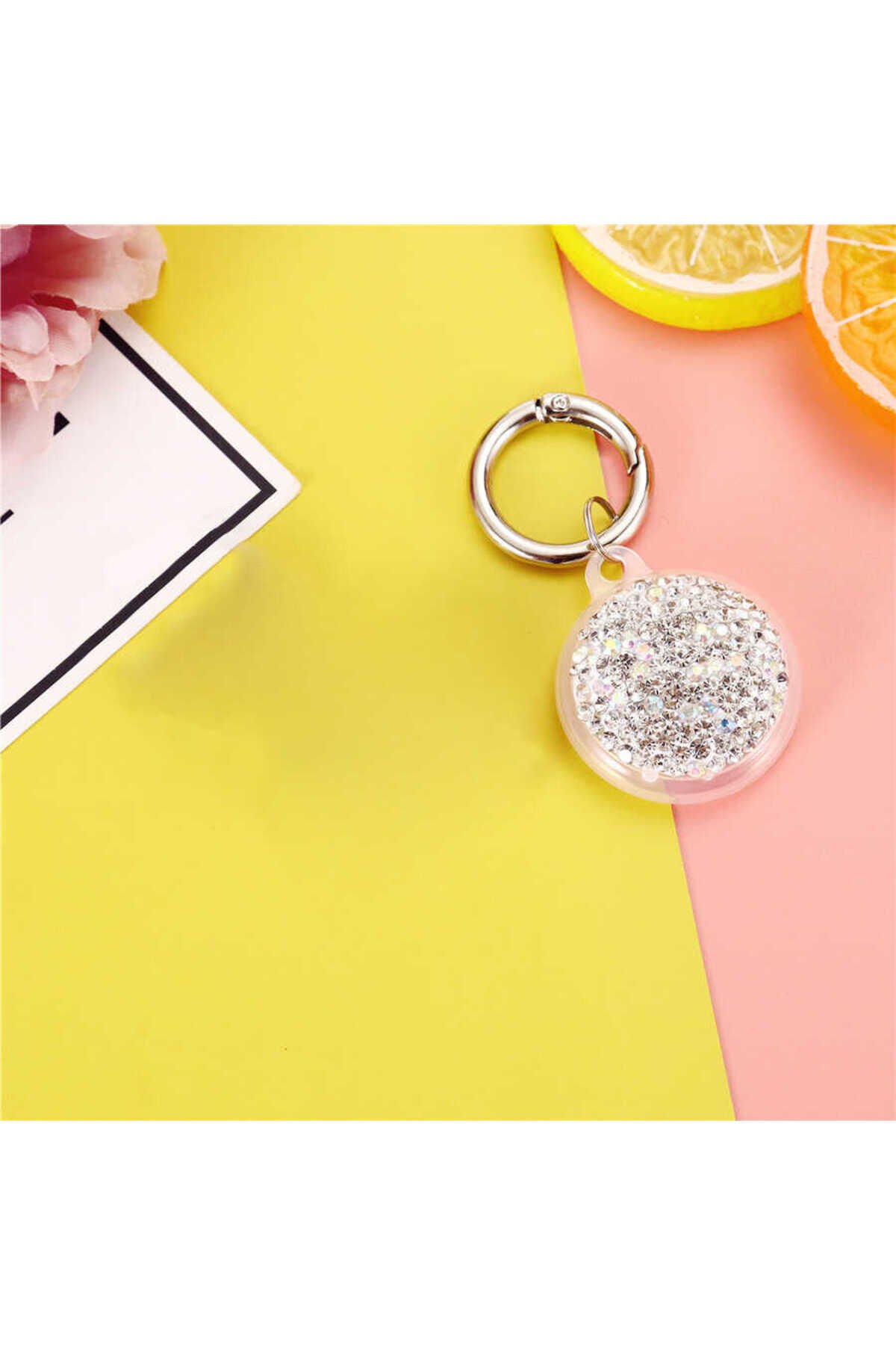 SBT Airtag 03 Uyumlu Silikon Anahtarlık-Gümüş Gümüş