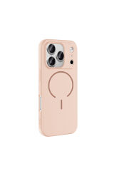 iPhone 17 Pro Kılıf M-safe Şarj Özellikli Zore Meta Kapak - Turuncu Lacivert