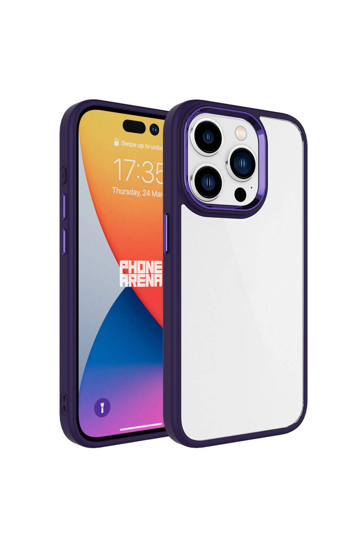 iPhone 15 Pro Max Uyumlu BSAY Krom Kılıf-Derin Mor Derin Mor