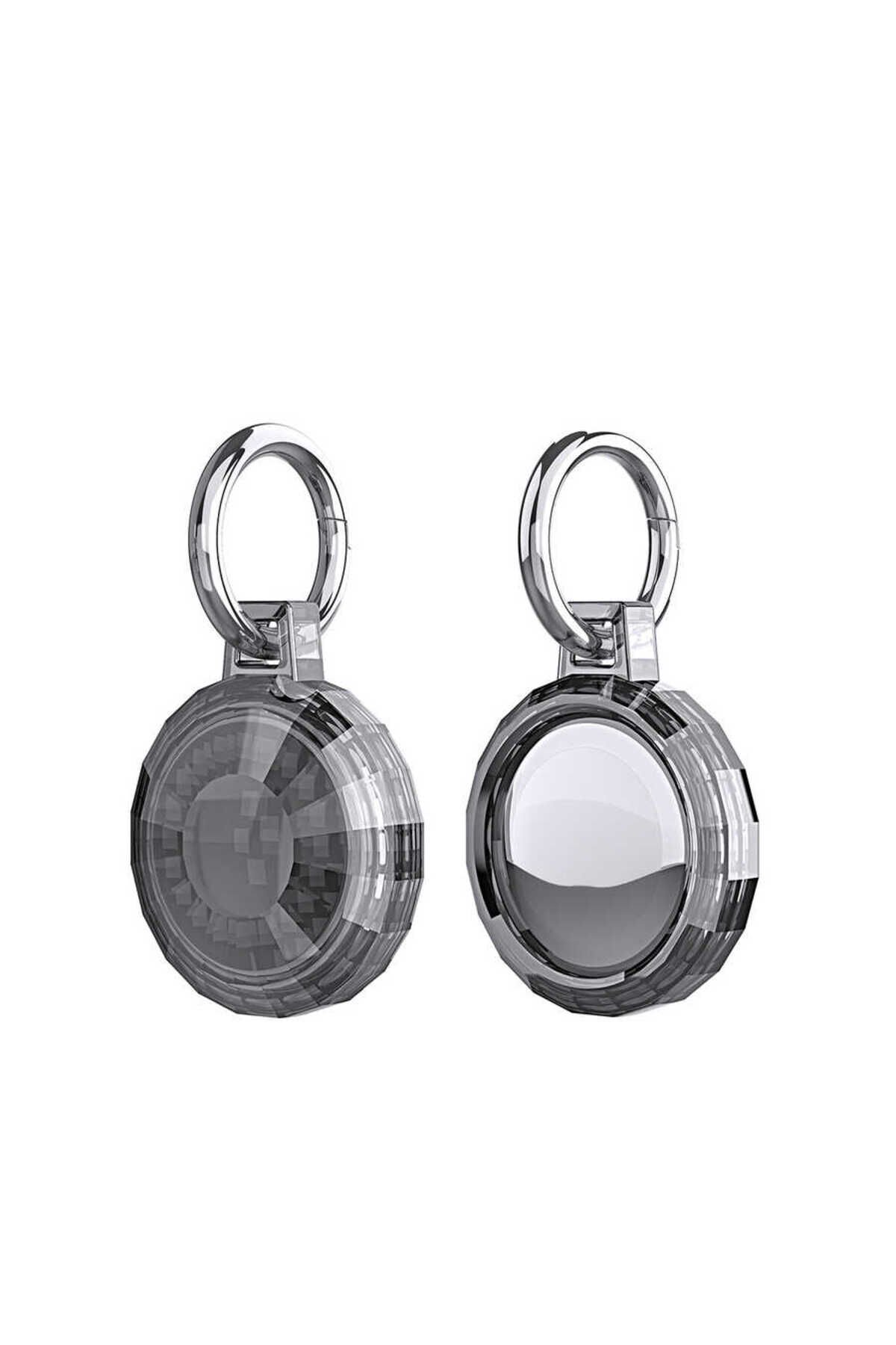 SBT Airtag 04 Uyumlu Silikon Anahtarlık-Siyah Siyah