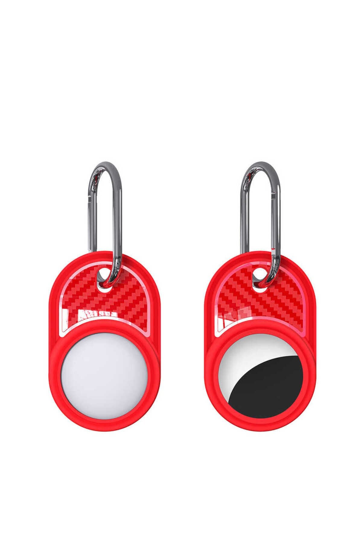 SBT Airtag 05 Uyumlu Silikon Anahtarlık-Kırmızı Kırmızı